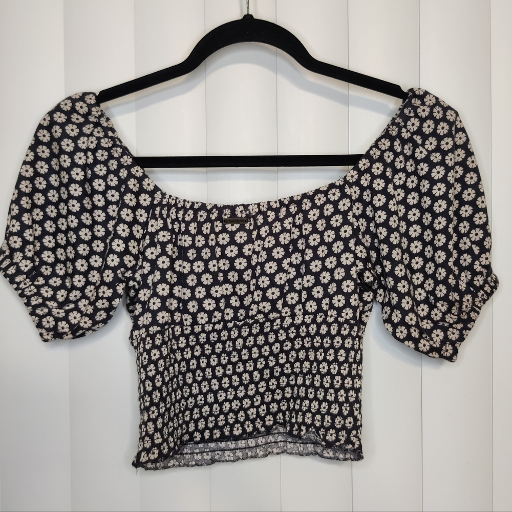 Billabong Floral Crop Top - Women Size Small - Picture 2 of 3